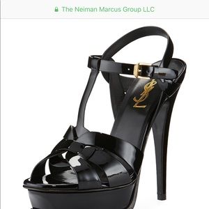 YSL tribute patent platform sandals